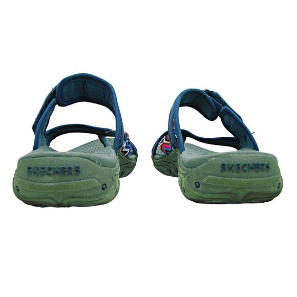 Skechers Womens Navy Blue Reggae Zig Swag Multicolor Strap Flip Flop Sandal Sz 7 - Picture 4 of 11